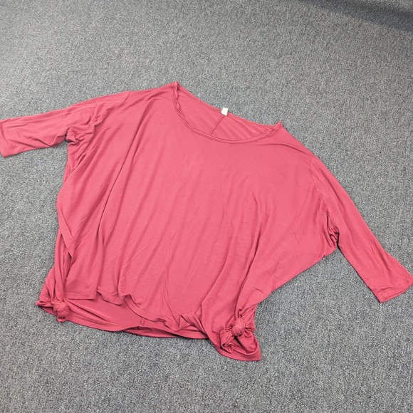 Wishlist Boho Oversized Dolman Side Tie Top S/M Rose Pink Relaxed Fit Rayon — photo 2